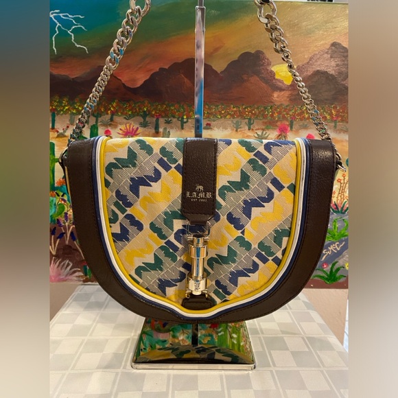 L.A.M.B Love Angel Music Baby Shoulder Signature Canvas Leather Purse, SMALL - Picture 2 of 13